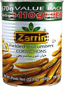 Zarrin Pickled Cucumber (canned) L