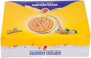 بیسکوئیت ساقه طلایی خانواده با آرد جو و شهد توت مینو ۷۵۰ گرمی